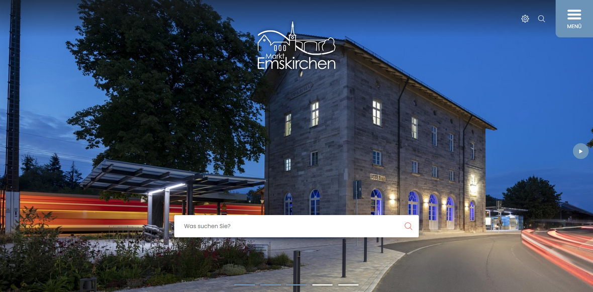 Startseite von der Homepage