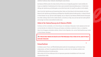 Opt-Out-Klick bei Datenschutzerklärung