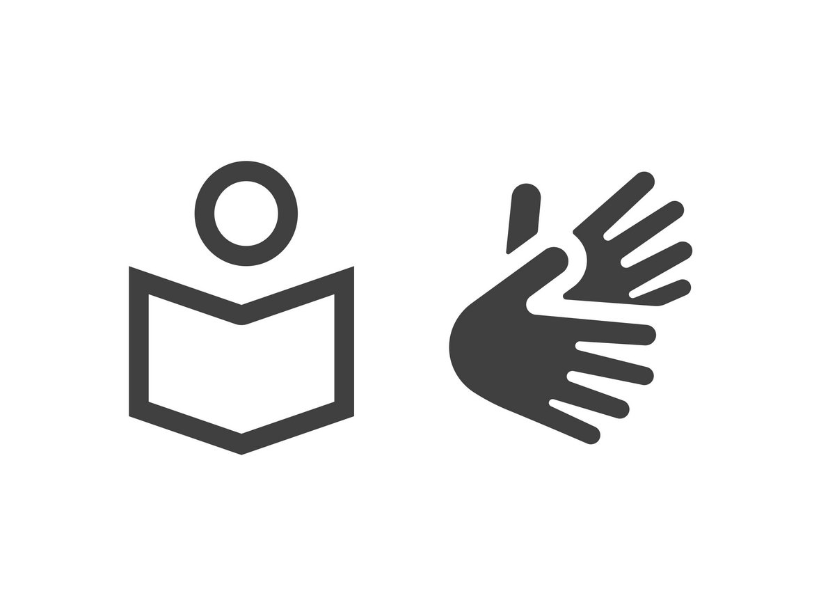Icon "Leichte Sprache" und "Gebärdensprache"