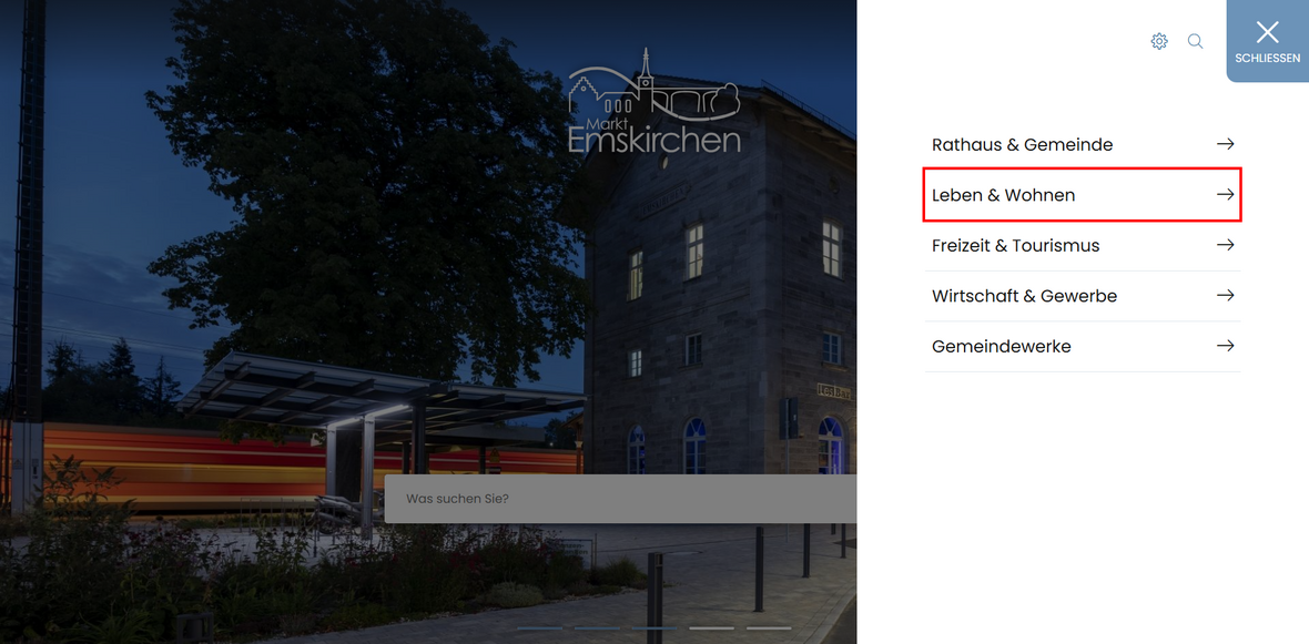 Ausklappmenü "Leben und Wohnen"